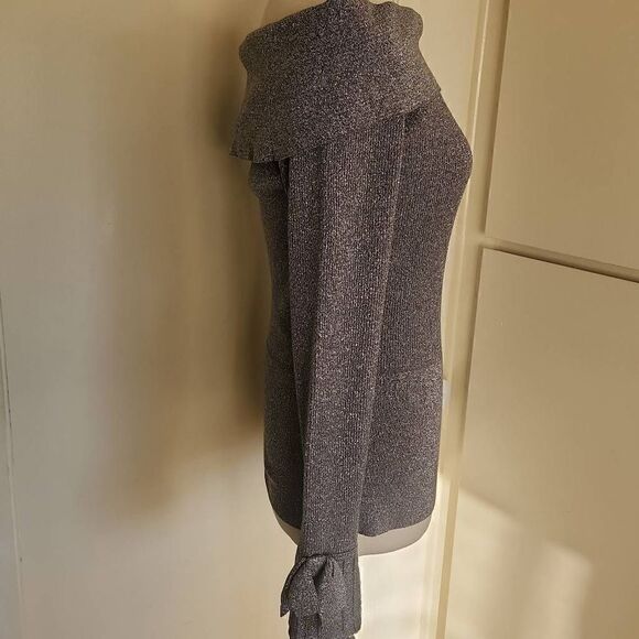 7th Avenue Design Studio Silver Shimmer off the Shoulder Sweater, NWOT, S( wears - Picture 7 of 10